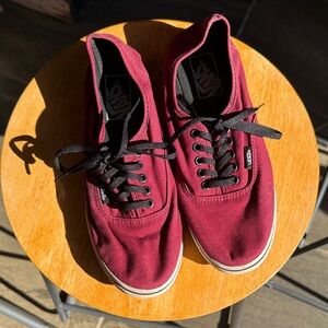 Vans Maroon Canvas Shoes with Black Laces